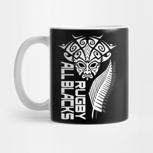 All Blacks Rugby New Zealand Fern Maori Tattoo Warrior Face Mug